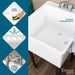 Tehila Basics Freestanding White Utility Sink with Chrome Finish Dual Handle Utility Faucet - Features
