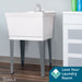Tehila Standard Freestanding White Utility Sink with Chrome Finish Double Knob Utility Faucet - Detail View