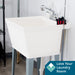 Tehila Standard Freestanding White Utility Sink with Chrome Finish Pull-Out Faucet - Detail View