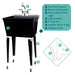 Tehila Standard Freestanding Black Utility Sink with Chrome Finish Pull-Out Faucet - View 10