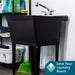 Tehila Standard Freestanding Black Utility Sink with Chrome Finish Pull-Out Faucet - Detail View