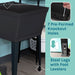 Tehila Standard Freestanding Black Utility Sink with Chrome Finish Pull-Out Faucet - Installation View