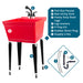 Tehila Standard Freestanding Red Utility Sink with Matte Black Finish Pull-Out Faucet - View 10