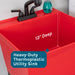 Tehila Standard Freestanding Red Utility Sink with Matte Black Finish Pull-Out Faucet - Features