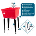 Tehila Standard Freestanding Red Utility Sink with Stainless Steel Finish Pull-Out Faucet - View 10