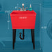 Tehila Standard Freestanding Red Utility Sink with Stainless Steel Finish Pull-Out Faucet - Side View