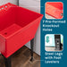 Tehila Standard Freestanding Red Utility Sink with Stainless Steel Finish Pull-Out Faucet - Installation View