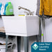 Tehila Standard Freestanding White Utility Sink with Stainless Steel Finish Pull-Out Faucet - Detail View