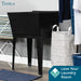 Tehila Standard Freestanding Black Utility Sink with Black Legs, No Supply Lines - Detail View
