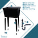 Tehila Standard Freestanding Black Utility Sink with Black Legs, No Supply Lines - View 9