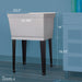 Tehila Standard Freestanding Grey Utility Sink with Black Legs, No Supply Lines - Side View