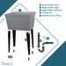 Tehila Standard Freestanding Grey Utility Sink with Black Legs, No Supply Lines - View 9