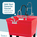 Tehila Standard Freestanding Red Utility Sink with Black Legs, No Supply Lines - Close-Up