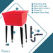 Tehila Standard Freestanding Red Utility Sink with Black Legs, No Supply Lines - View 9