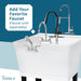Tehila Standard Freestanding White Utility Sink with Black Legs, No Supply Lines - Close-Up