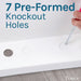 Tehila Standard Freestanding White Utility Sink with Black Legs, No Supply Lines - Features