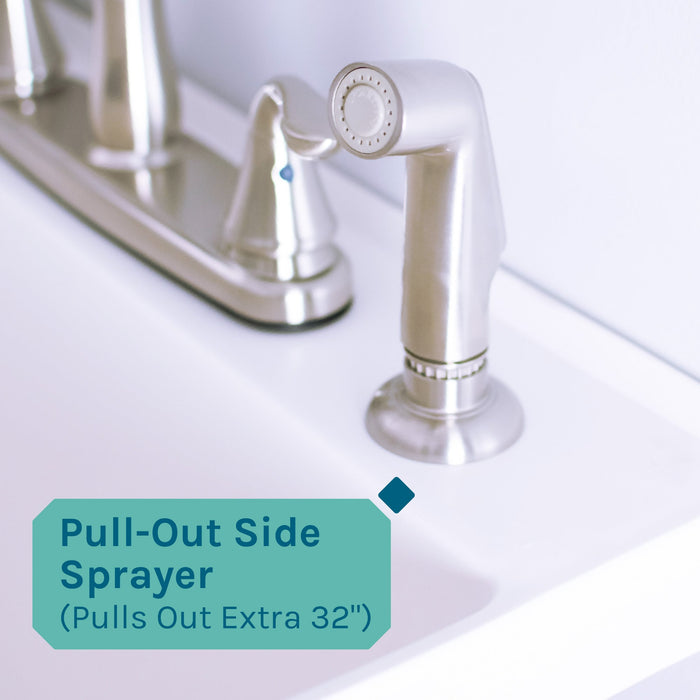 Tehila Standard Freestanding White Utility Sink with Grey Legs and Stainless Steel Finish Wide-set... - Lifestyle View