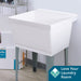 Tehila Standard Freestanding White Utility Sink with Grey Legs, Water Supply Lines Included - Detail View