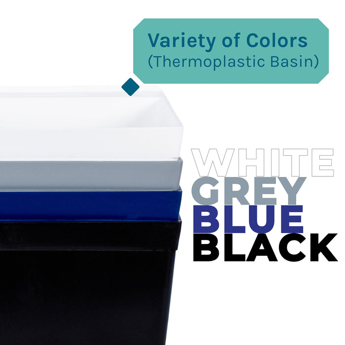 Tehila Standard Freestanding White Utility Sink with Grey Legs, Water Supply Lines Included - Lifestyle View