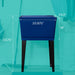 Tehila Standard Freestanding Blue Utility Sink with Black Legs, Water Supply Lines Included - Side View