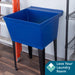 Tehila Standard Freestanding Blue Utility Sink with Black Legs, Water Supply Lines Included - Detail View