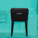 Tehila Standard Freestanding Black Utility Sink with Black Legs, Water Supply Lines Included - Side View