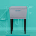Tehila Standard Freestanding Grey Utility Sink with Black Legs, Water Supply Lines Included - Side View