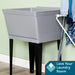 Tehila Standard Freestanding Grey Utility Sink with Black Legs, Water Supply Lines Included - Detail View