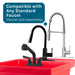 Tehila Standard Freestanding Red Utility Sink with Black Legs, Water Supply Lines Included - Close-Up