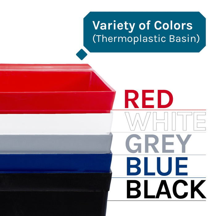Tehila Standard Freestanding Red Utility Sink with Black Legs, Water Supply Lines Included - Lifestyle View