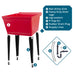 Tehila Standard Freestanding Red Utility Sink with Black Legs, Water Supply Lines Included - View 9