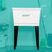 Tehila Standard Freestanding White Utility Sink with Black Legs, Water Supply Lines Included - Side View