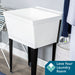 Tehila Standard Freestanding White Utility Sink with Black Legs, Water Supply Lines Included - Detail View