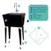 Tehila Standard Freestanding Black Utility Sink with Stainless Steel Finish High-Arc Pull-Down Faucet - View 9