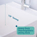 Tehila Standard Freestanding White Utility Sink with Chrome Finish High-Arc Pull-Down Faucet - Dimensions