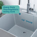 Tehila Standard Freestanding Grey Utility Sink with Chrome Finish High-Arc Pull-Down Faucet - Dimensions