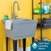 Tehila Standard Freestanding Grey Utility Sink with Stainless Steel Finish High-Arc Pull-Down Faucet - Detail View