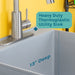 Tehila Standard Freestanding Grey Utility Sink with Stainless Steel Finish High-Arc Pull-Down Faucet - Dimensions