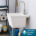 Tehila Standard Freestanding White Utility Sink with Stainless Steel Finish High-Arc Pull-Down Faucet - Detail View