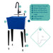 Tehila Standard Freestanding Blue Utility Sink with Black Finish High-Arc Pull-Down Faucet and Soap Dispenser - View 10