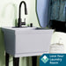 Tehila Standard Freestanding Grey Utility Sink with Black Finish High-Arc Pull-Down Faucet and Soap Dispenser - Detail View