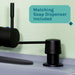 Tehila Standard Freestanding Grey Utility Sink with Black Finish High-Arc Pull-Down Faucet and Soap Dispenser - Close-Up