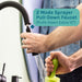 Tehila Standard Freestanding Grey Utility Sink with Black Finish High-Arc Pull-Down Faucet and Soap Dispenser - Dimensions
