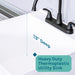 Tehila Standard Freestanding White Utility Sink with Black Legs and Black Finish Wide-set Gooseneck Faucet... - Dimensions