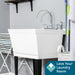 Tehila Standard Freestanding White Utility Sink with Black Legs and Chrome Finish Wide-set Gooseneck Faucet... - Detail View