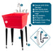 Tehila Standard Freestanding Red Utility Sink with Black Legs and Stainless Steel Finish Wide-set Gooseneck... - View 9