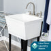 Tehila Standard Freestanding White Utility Sink with Black Legs and Stainless Steel Finish Wide-set... - Detail View