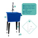 Tehila Standard Freestanding Blue Utility Sink with Black Finish High-Arc Coil Pull-Down Faucet - View 10