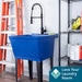 Tehila Standard Freestanding Blue Utility Sink with Black Finish High-Arc Coil Pull-Down Faucet - Detail View