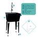 Tehila Standard Freestanding Black Utility Sink with Black Finish High-Arc Coil Pull-Down Faucet - View 10